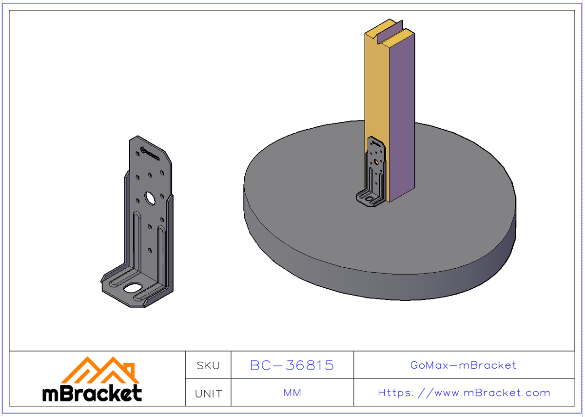 Light Steel Uplift Connector / Light-Duty Uplift Connector - 2*64*52*172 Application Example
