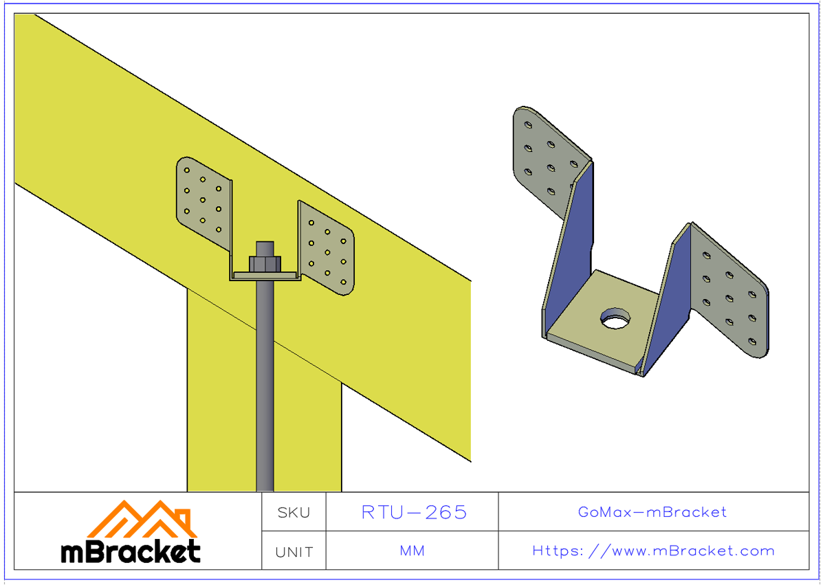 Light Steel Truss Hurricane Tie Wind-Resistant Connector Roof Fastener - 2*65*135 Application Example