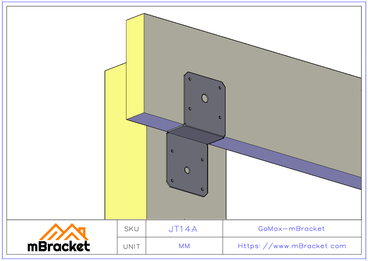 Beam to Post Connector - Timber Connector Plate - 2.0*77*163 Application Example