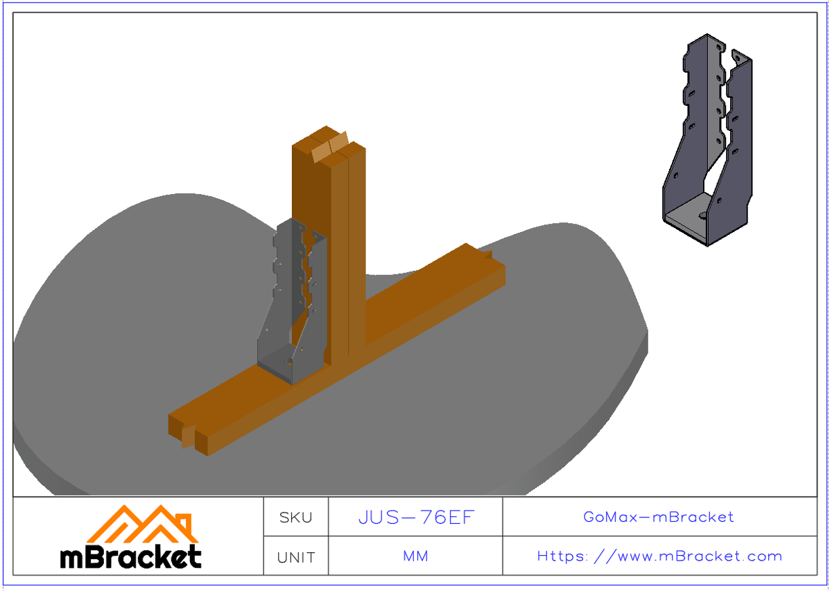 Uplift Restraint Fastener, Cabin Metal Hardware, Seismic and Wind-Resistant Connector - 2*82*250 Application Example