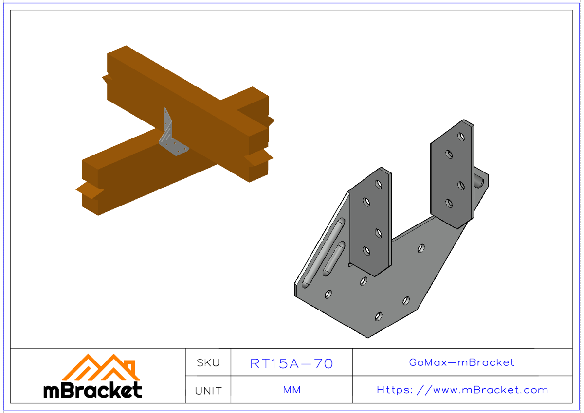 Hurricane Tie Diamond Connector Wind-Resistant Bracket Joist Beam Connector Timber Metal Connector - 2.0*166*148 Application Example