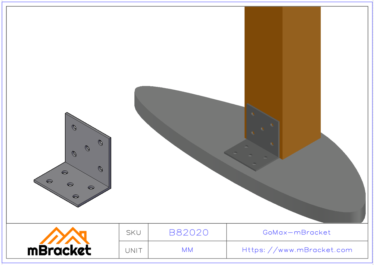 Heavy-Duty Angle Bracket Wood Structure Reinforcement Connector - 8*200*150*200 Application Example