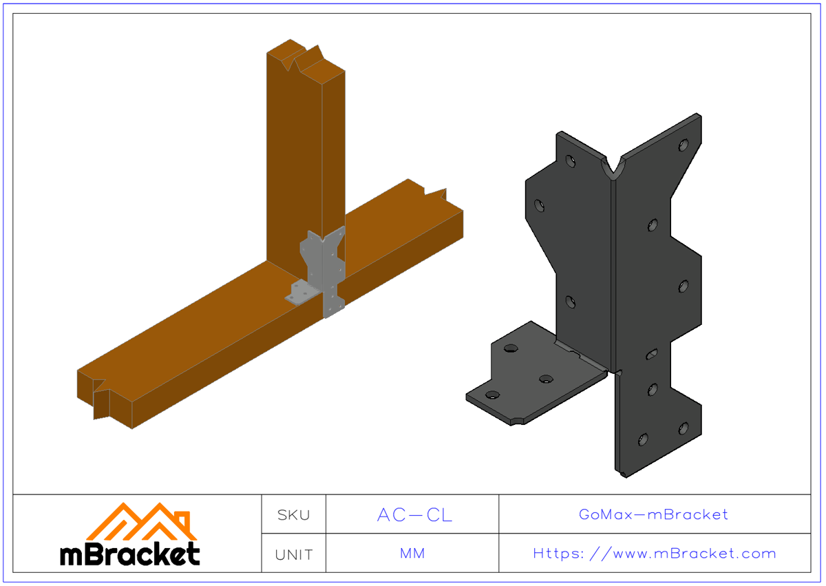 Uplift Restraint Fastener Log Cabin Metal Hardware Left-Right Pair - 2.0*35*114 Application Example