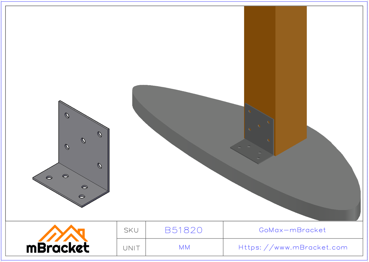 Heavy-Duty Timber Angle Bracket Thickened Type Connector - 5*180*100*200 Application Example