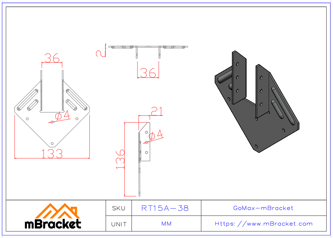 Hurricane Tie Diamond Wind-Resistant Connector for Timber Joist and Beam Connection - 2.0*135*135 Product Dimensions