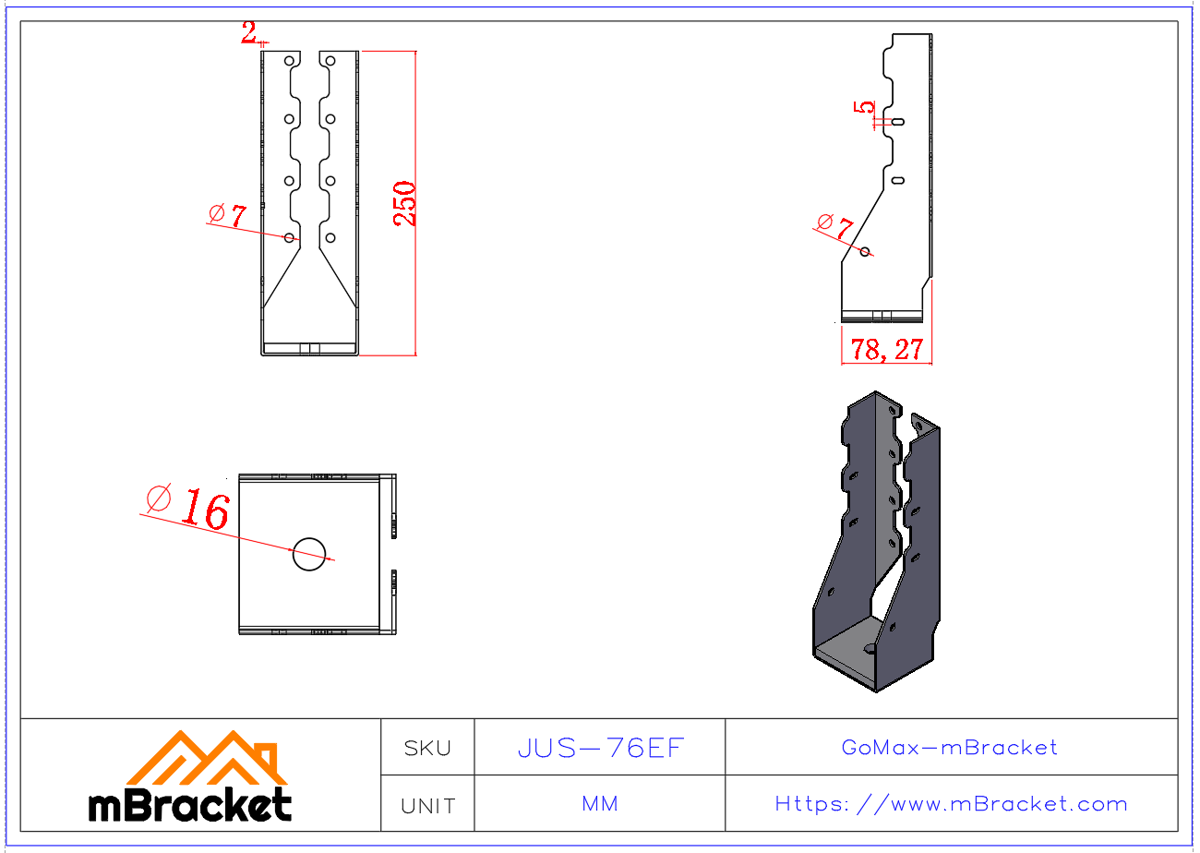 Uplift Restraint Fastener, Cabin Metal Hardware, Seismic and Wind-Resistant Connector - 2*82*250 Product Dimensions