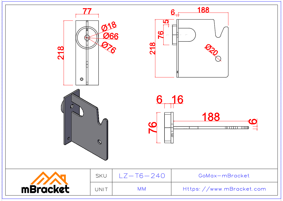 Concealed T-Type Beam-to-Column Connector for Japanese Timber Structure - 6*77*218 Product Dimensions