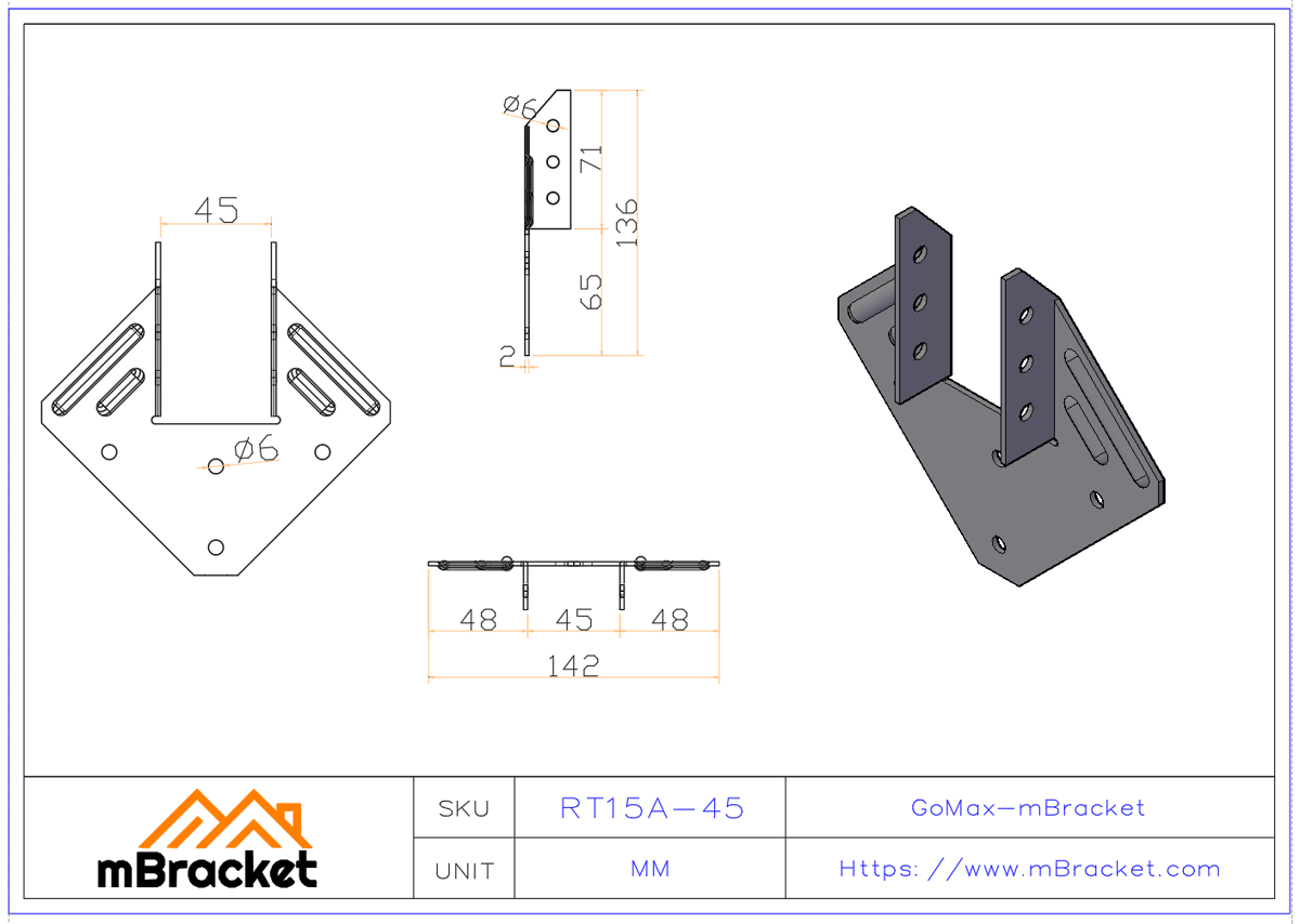 Hurricane Tie Diamond Connector Wood House Wind-Resistant Reinforcement Joist Beam Connector - 2.0*142*135 Product Dimensions