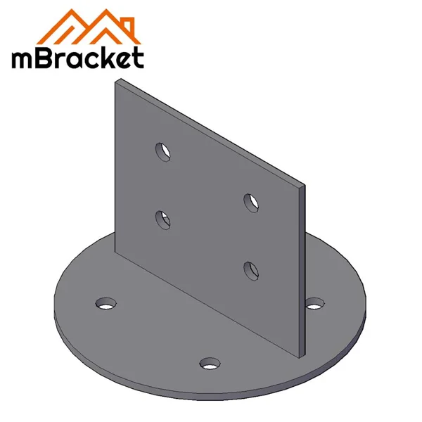 Round Post Base T-Connector Concealed Post Connector - 8*300*200 1