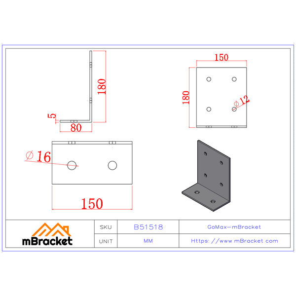 Heavy-Duty Thickened Angle Bracket Steel Structure Angle