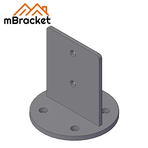 Round Column Base Concealed T-Connector - 14*240*240 1