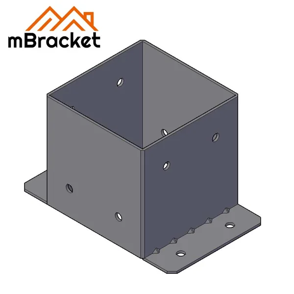 Square Post Base Connector 190x190 Column Base Concrete Foundation Fastener - 4*190*190*190 1