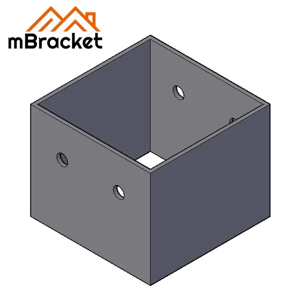 Square Column Base Connector, Column Shoe, Welded Type without Base Plate