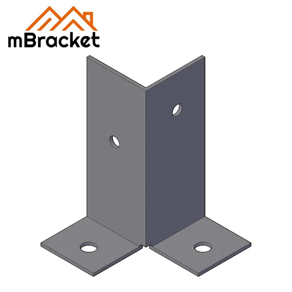 Square Post Base Connector Split Column Shoe Steel Structure Base - 3*60*60*150 1