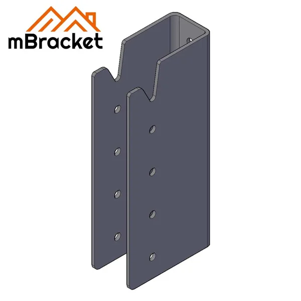 Concealed U-Shaped Beam-to-Column Connector for Japanese Timber Structures - 6*82*398 1