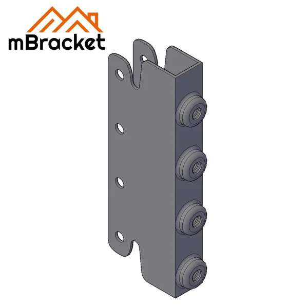 Beam-to-Column U-Shaped Concealed Connector, Japanese Style Beam-Column Connector - 3*40*285*100 1
