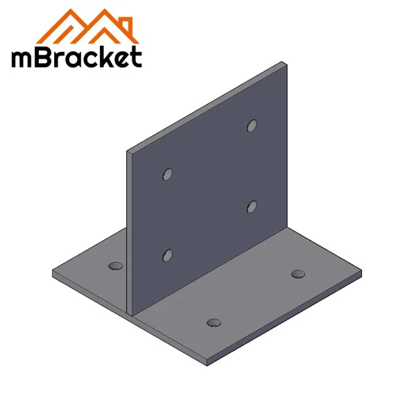T-Shaped Post Base Concealed Angle Bracket Column-to-Ground Connector - 8*220*220*200 1