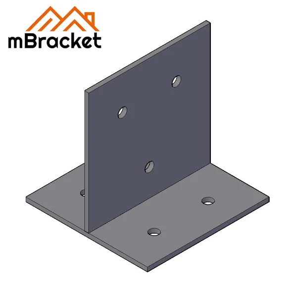 T-Shaped Post Base Concealed Large Angle Bracket Post-to-Concrete Connector