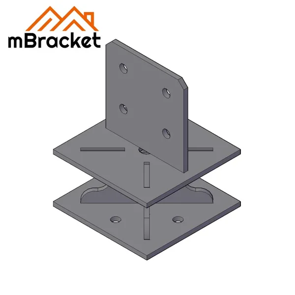 Glulam Column Base Connector, Timber Post Base Hardware - 10*240*240*326 1