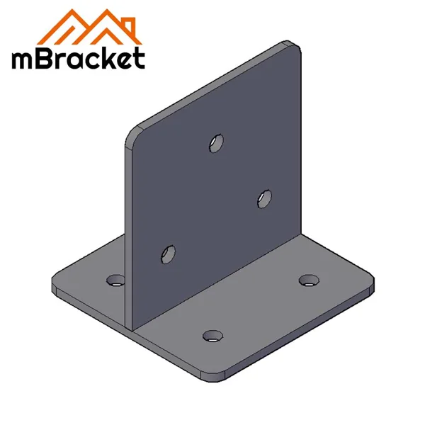 T-Type Post Base Concealed Angle Bracket Wood Column to Ground Connector