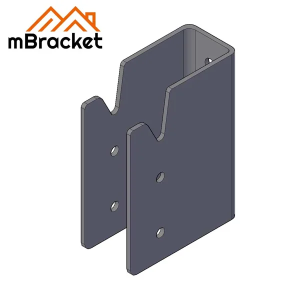 Concealed U-Shaped Beam-to-Column Connector for Japanese Timber Construction - 6*82*238 1