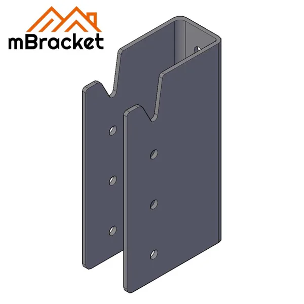 Concealed U-Shaped Beam-to-Column Connector for Japanese Timber Structures - 6*82*318 1