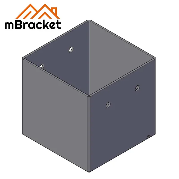 Square Column Base Connector, Post Base, Steel Column Base - 4*200*200*200 1