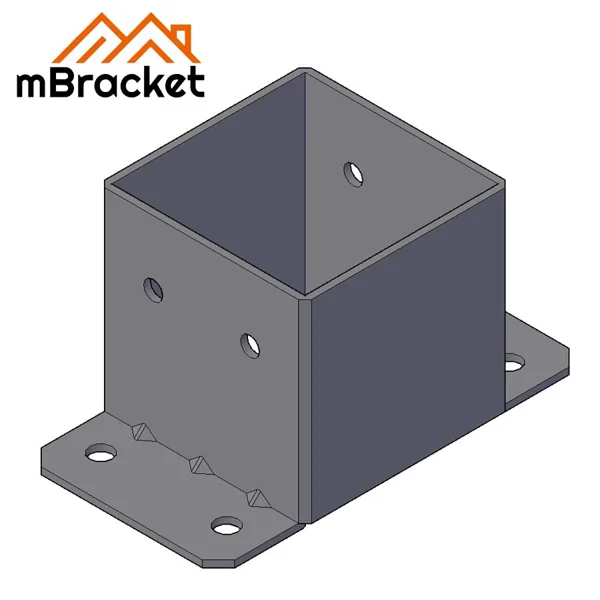Square Post Base Connector, Column Base, Flared Post Base - 4*120*120*120 1