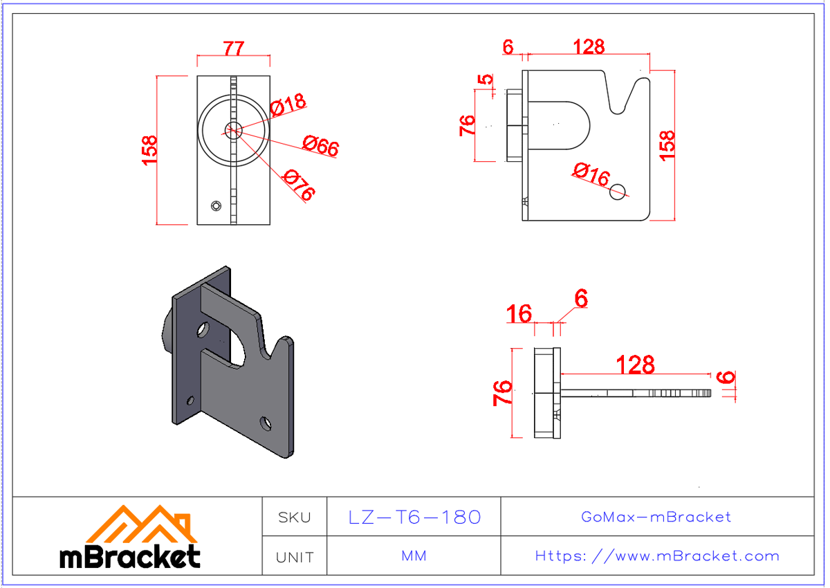 Concealed T-Type Beam-to-Column Connector for Japanese Timber Structure - 6*77*158 Product Dimensions