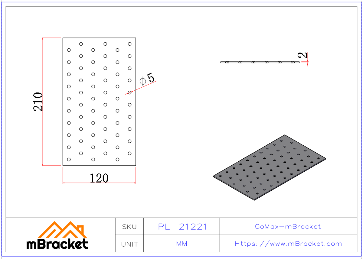Nail Plate Connector Flat Plate Connector Timber Roof Truss Connector - 2*120*210 Product Dimensions