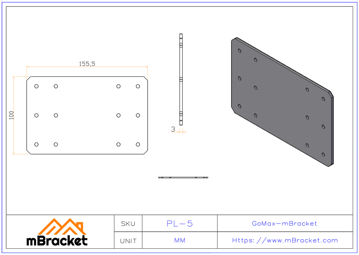 Flat Beam Connector Joist Tie Steel & Timber Reinforcement Hardware - 3.0*100*155 Product Dimensions