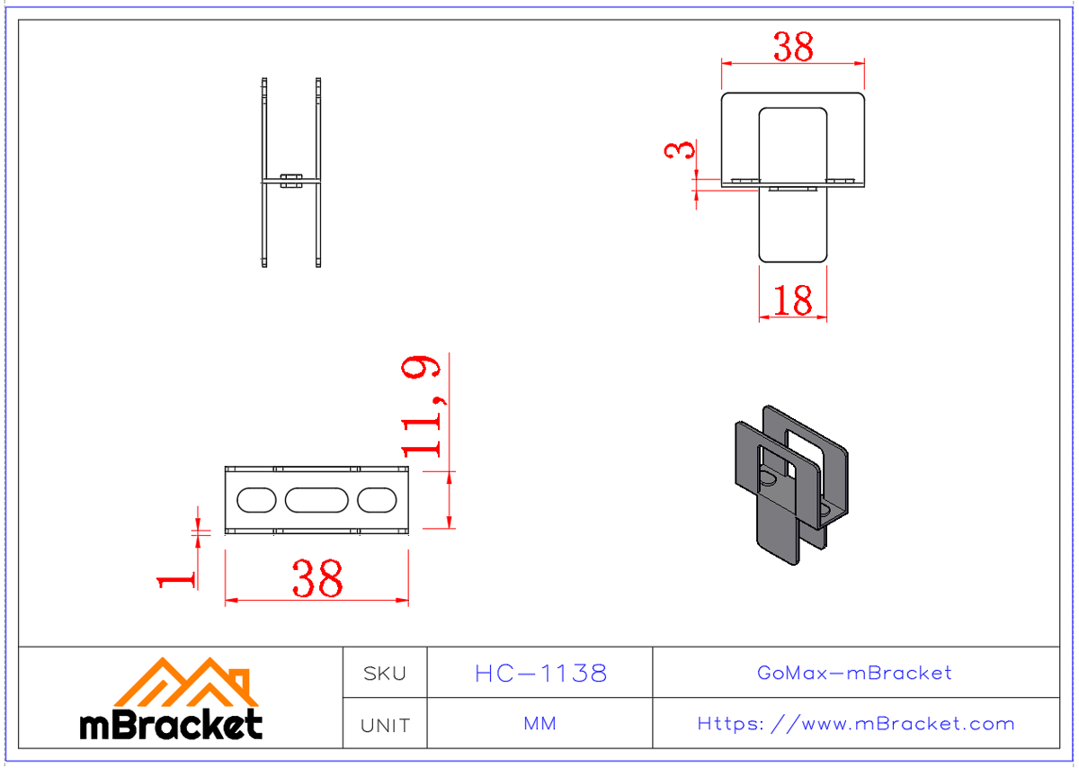 H-Clip OSB Panel Clip Plywood Clip Roof Clip Wood Wall Panel Connector - 1*11.9*38 Product Dimensions