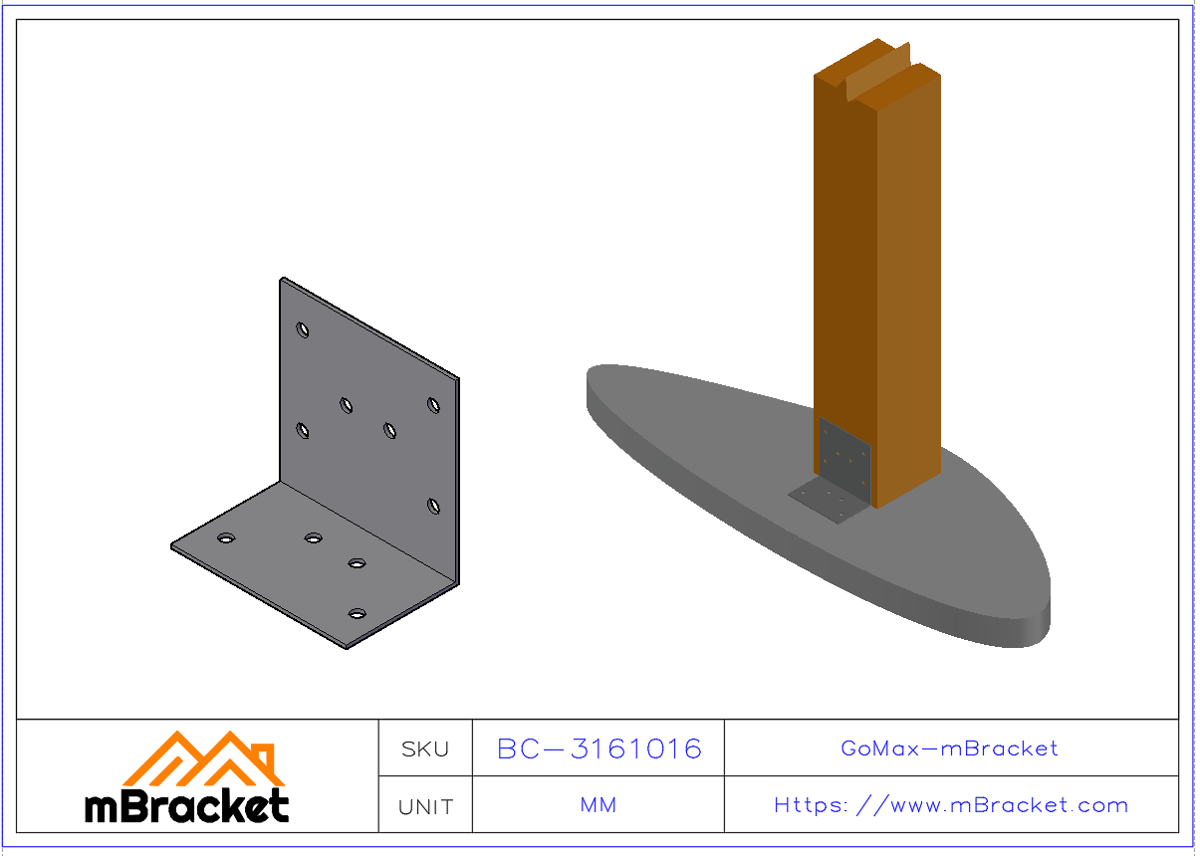 Angle Bracket Connector L-Shaped Angle Iron Structural Reinforcement Hardware - 3*160*100*160 Application Example