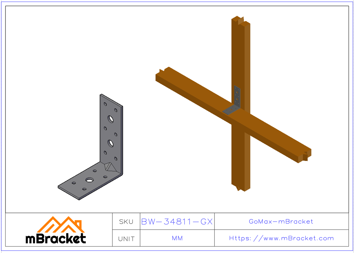 L-Shaped Angle Bracket Connector Structural Reinforcement Hardware - 3*40*80*110 Application Example