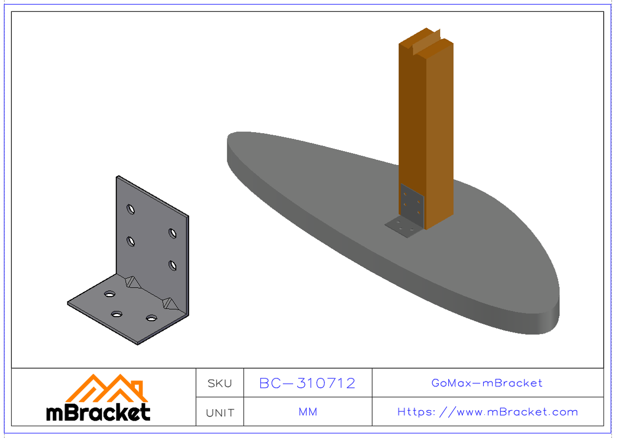 Angle Bracket Connector L-Shaped Steel Structural Reinforcement Hardware - 3*100*70*120 Application Example