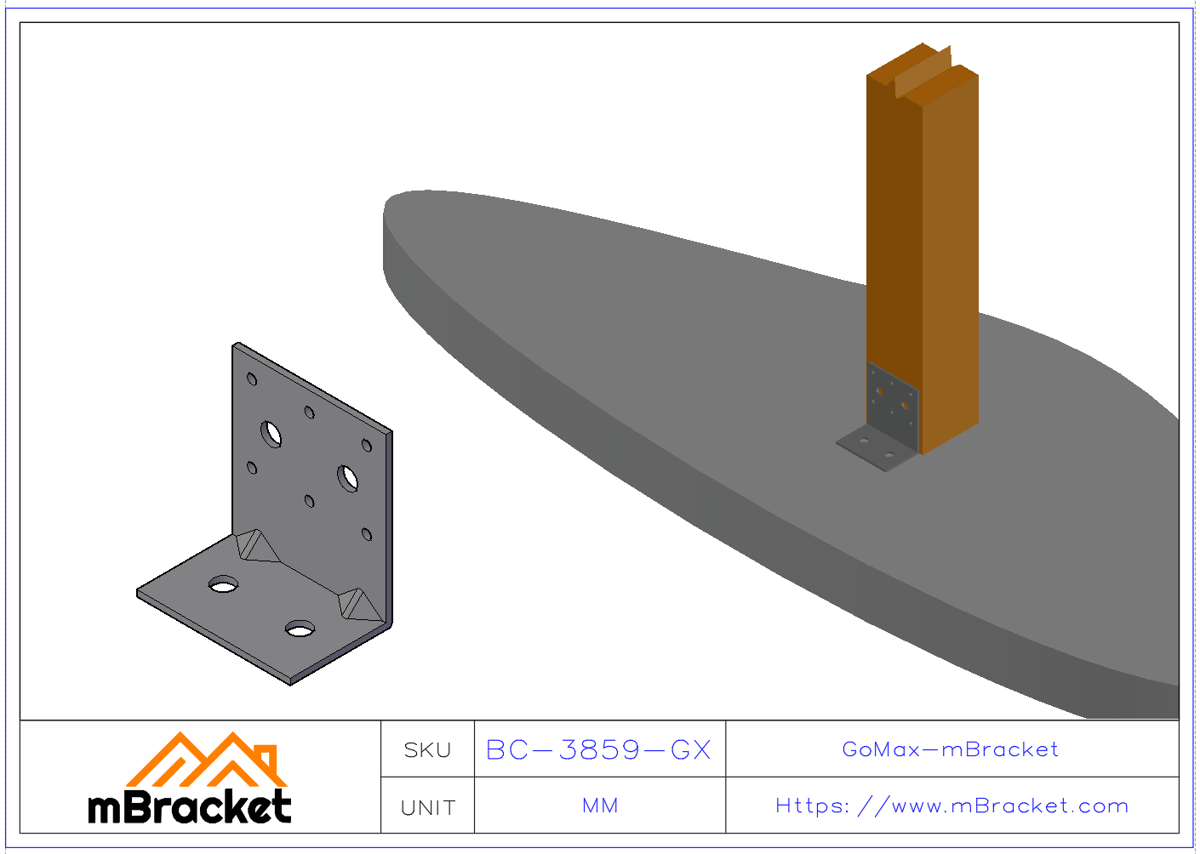 Angle Bracket Connector L-Shaped Steel Structural Reinforcement Hardware - 3*80*50*90 Application Example