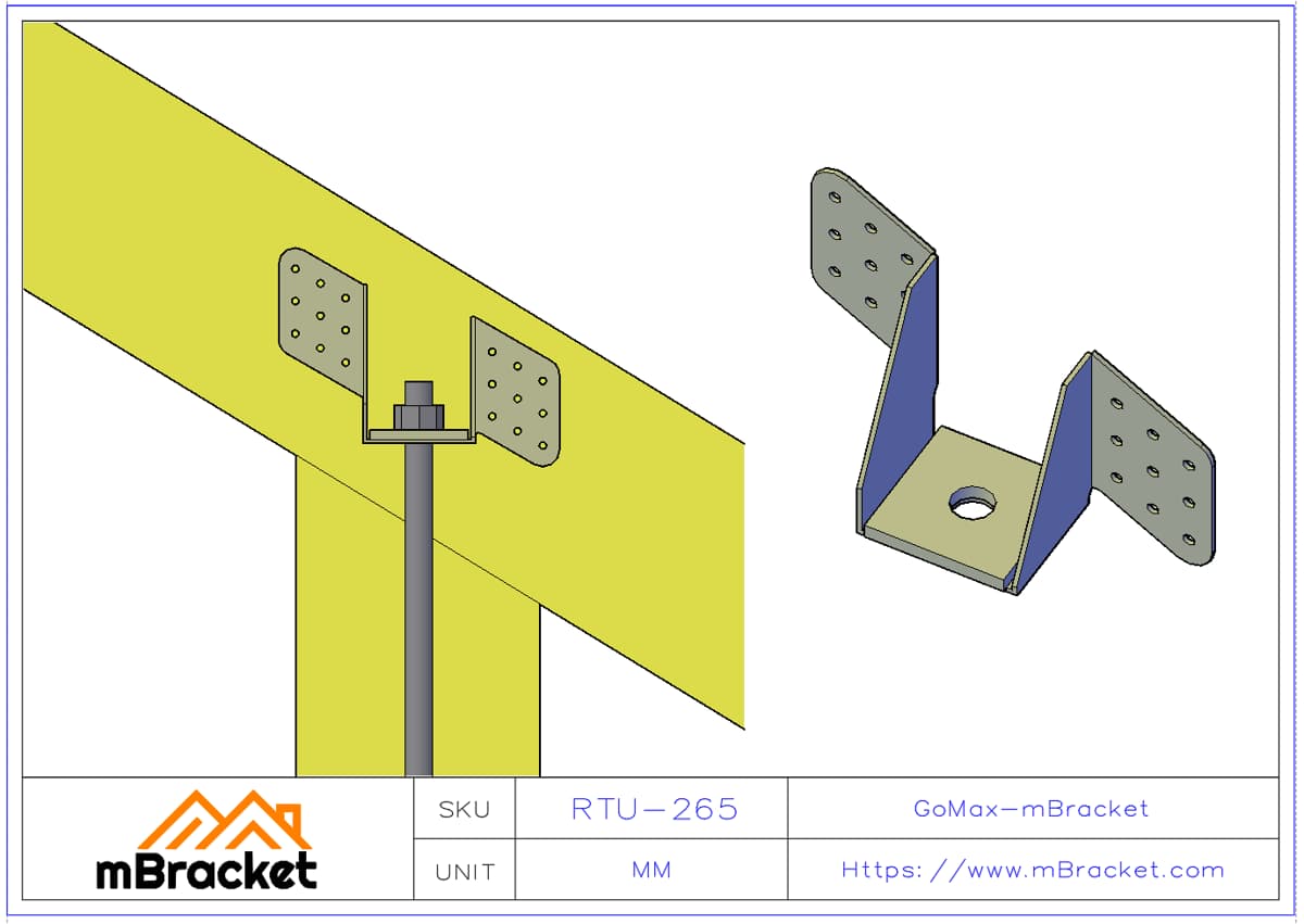 Light Steel Truss Hurricane Tie Wind-Resistant Connector Roof Fastener - 2*65*135 Application Example