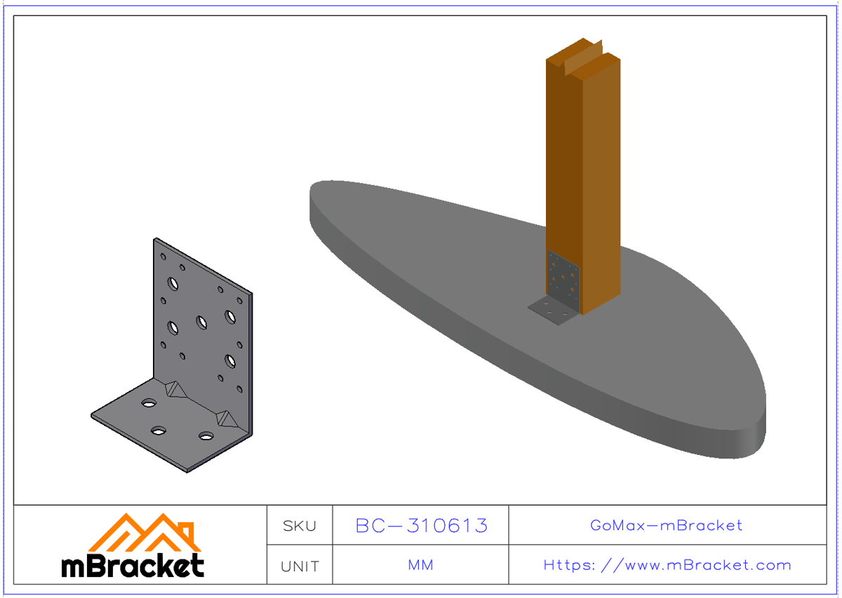 Angle Bracket Connector L-Shaped Angle Iron Structural Reinforcement Hardware Fittings - 3*100*70*130 Application Example