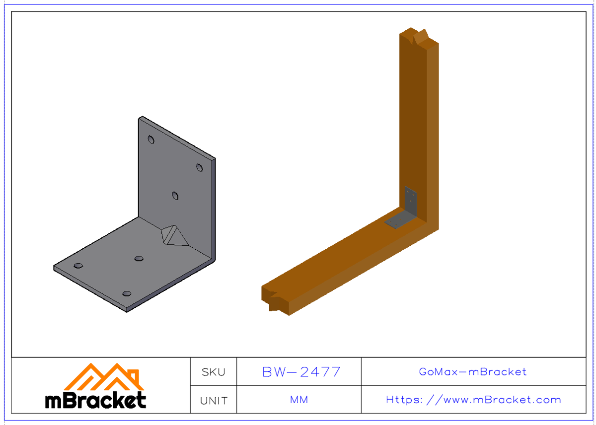 L-Shaped Angle Bracket Connector Structural Reinforcement Angle Iron - 3*60*73*73 Application Example