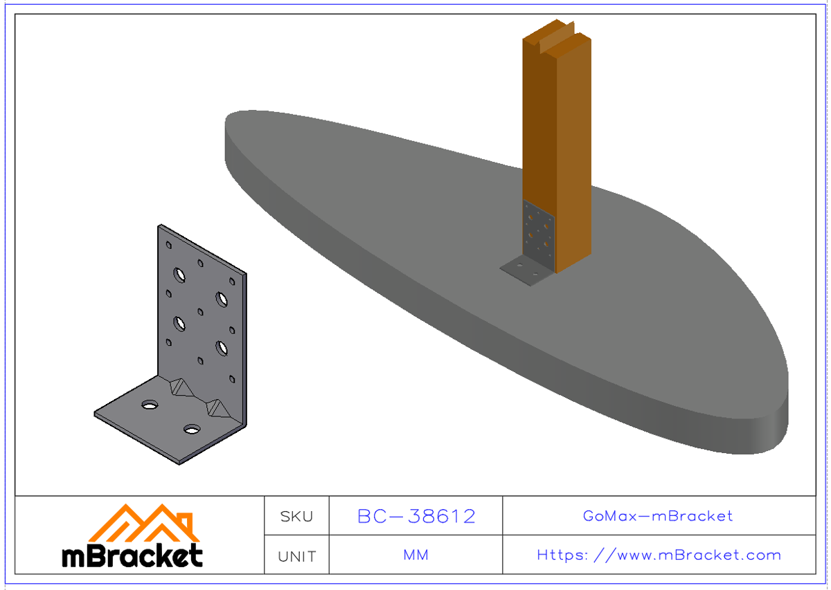 L-Shaped Angle Bracket Connector Structural Reinforcement Hardware - 3*80*60*125 Application Example