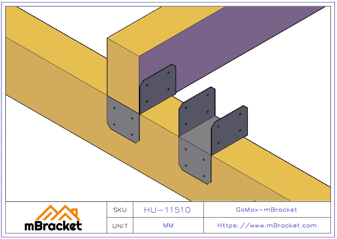 HU Type Light Steel Connector Wall-to-Truss Connector - 1.2*150*100 Application Example