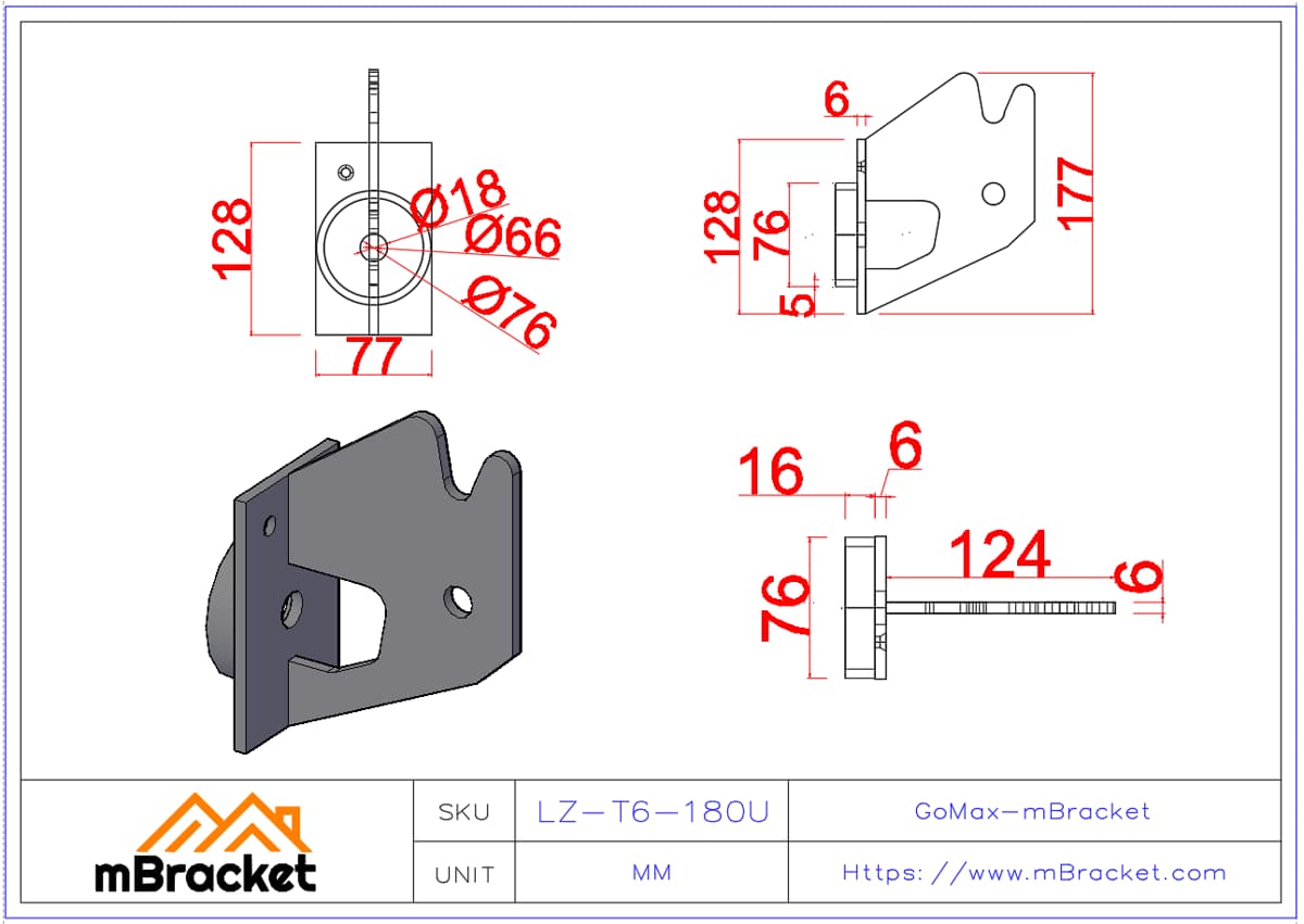 Concealed T-Type Beam-to-Column Connector for Japanese Timber Frame Construction - 6*77*128 Product Dimensions