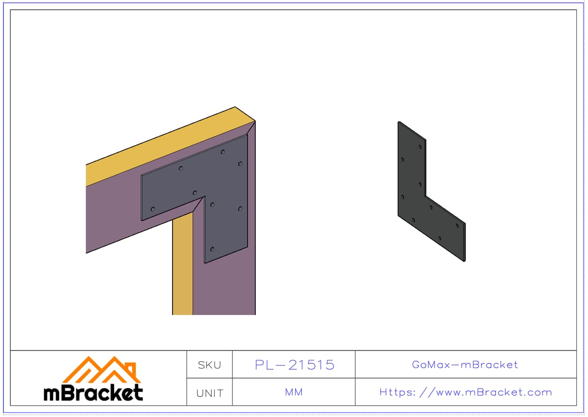 Flat Right Angle Connector Light Steel Structure Corner Connector Angle Bracket - 2.0*150*150 Application Example