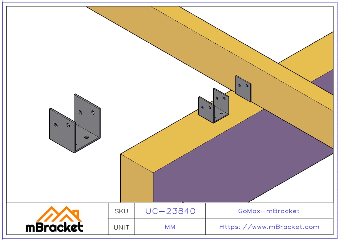 U-Connector for Wood Structure Connections - 2*38*40*42 Application Example
