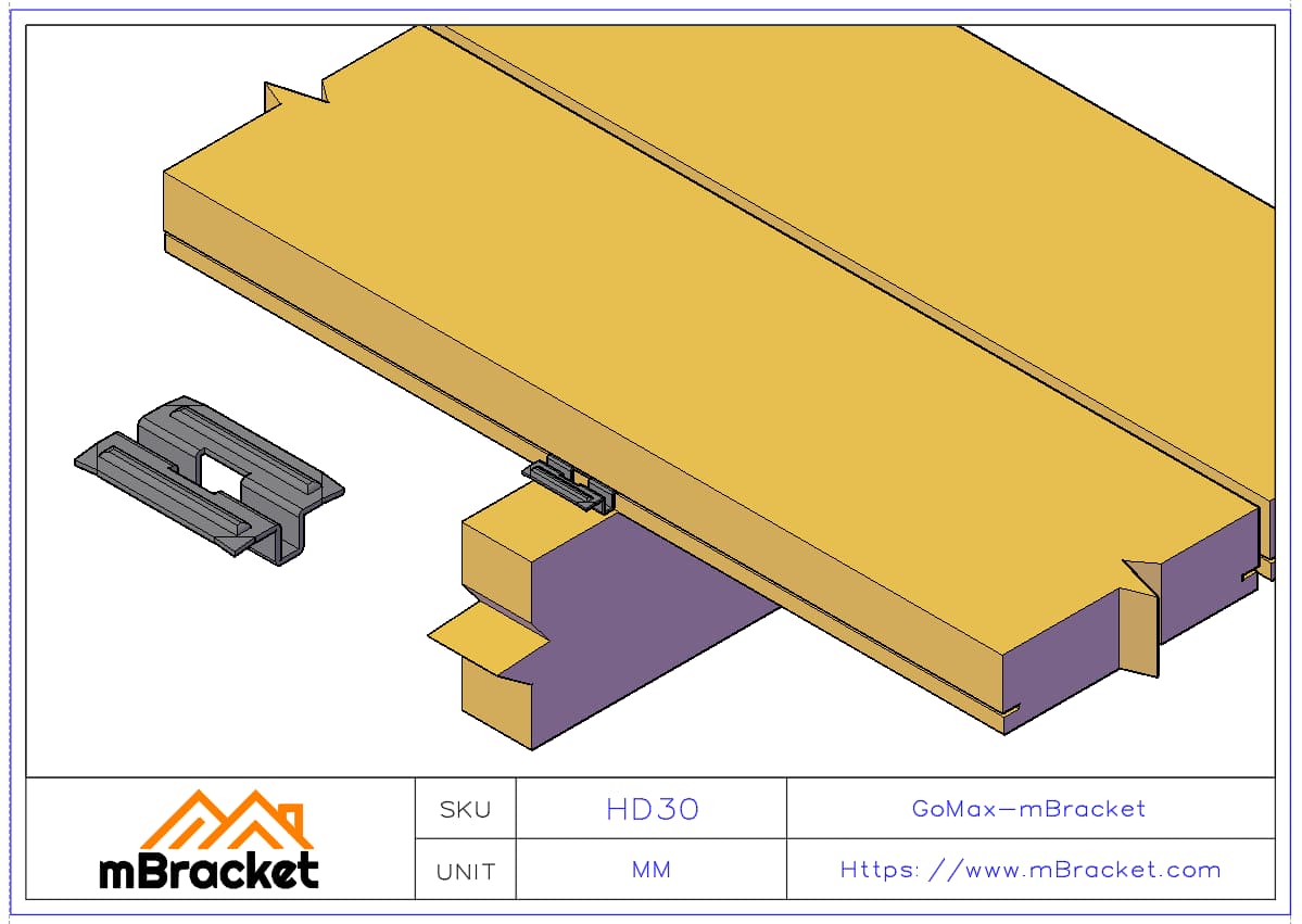 Concealed Wood Floor Fastener Hidden Clip Invisible Connector - 1*35*24*9 Application Example