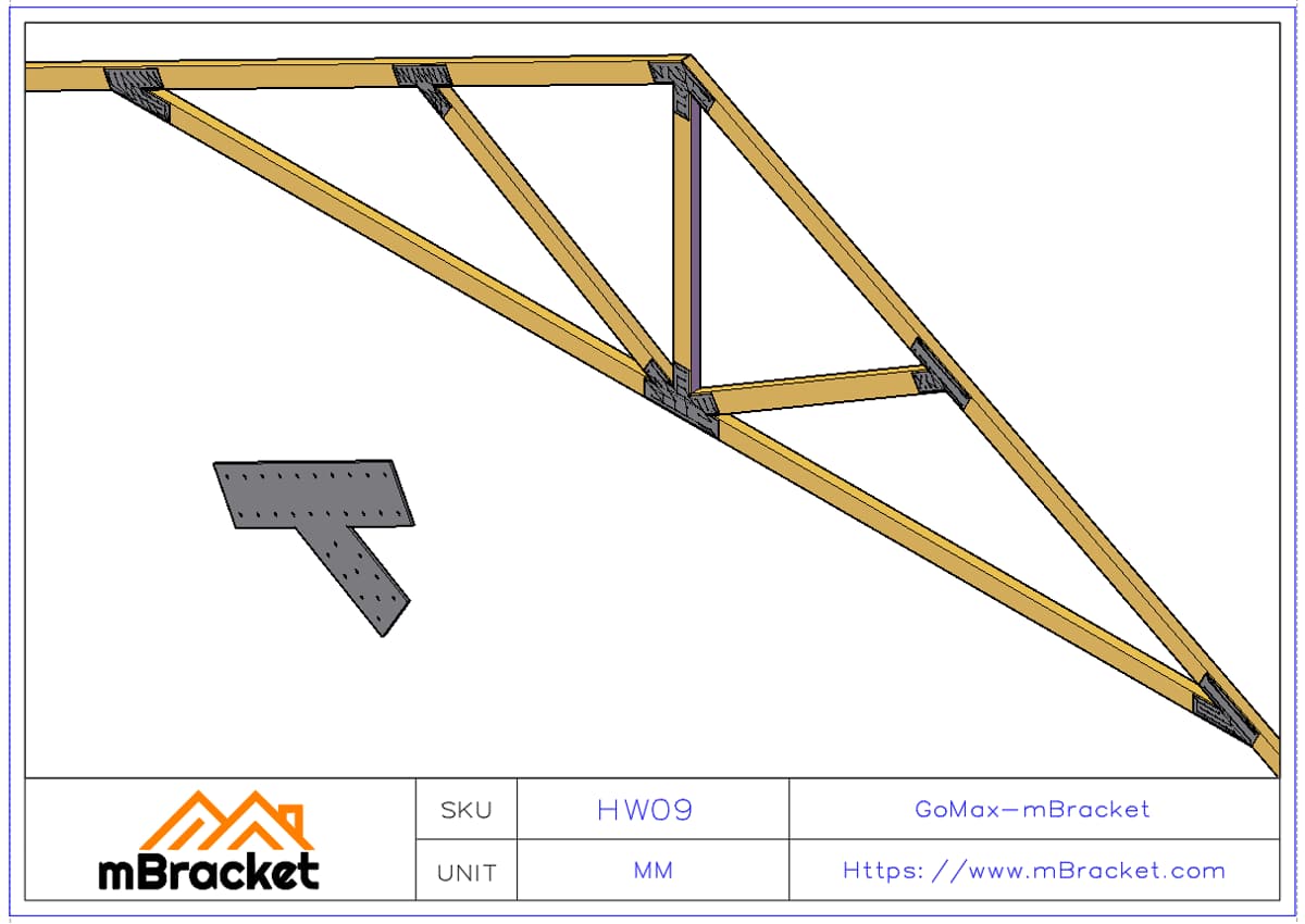 Heavy-Duty Truss Connector Wood Structure Reinforcement Hardware - 2*402*314 Application Example