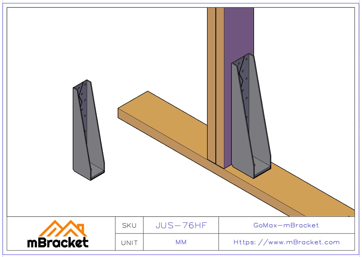 Tension Tie Wood Structural Connector - 3*82*420 Application Example