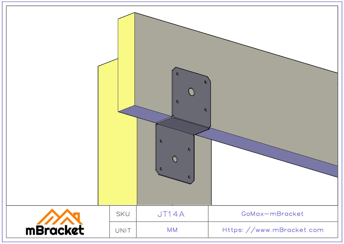 Beam to Post Connector - Timber Connector Plate - 2.0*77*163 Application Example