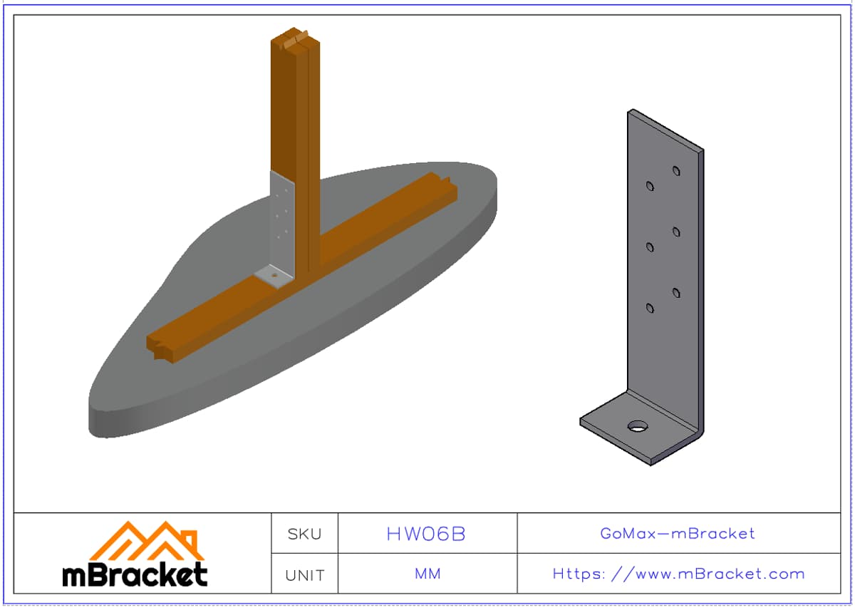 Uplift Restraint Connector, Post Base, Light Steel Structure Seismic Connector - 6.0*80*280 Application Example