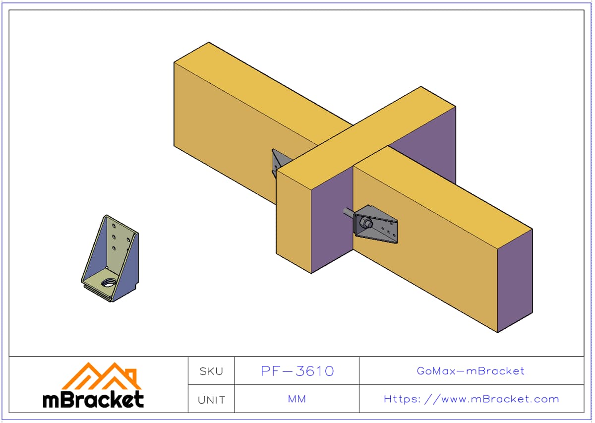 Hold-Down Fastener Post Base Light Steel Structure Connector Seismic Wind-Resistant Tie - 3*66*100 Application Example